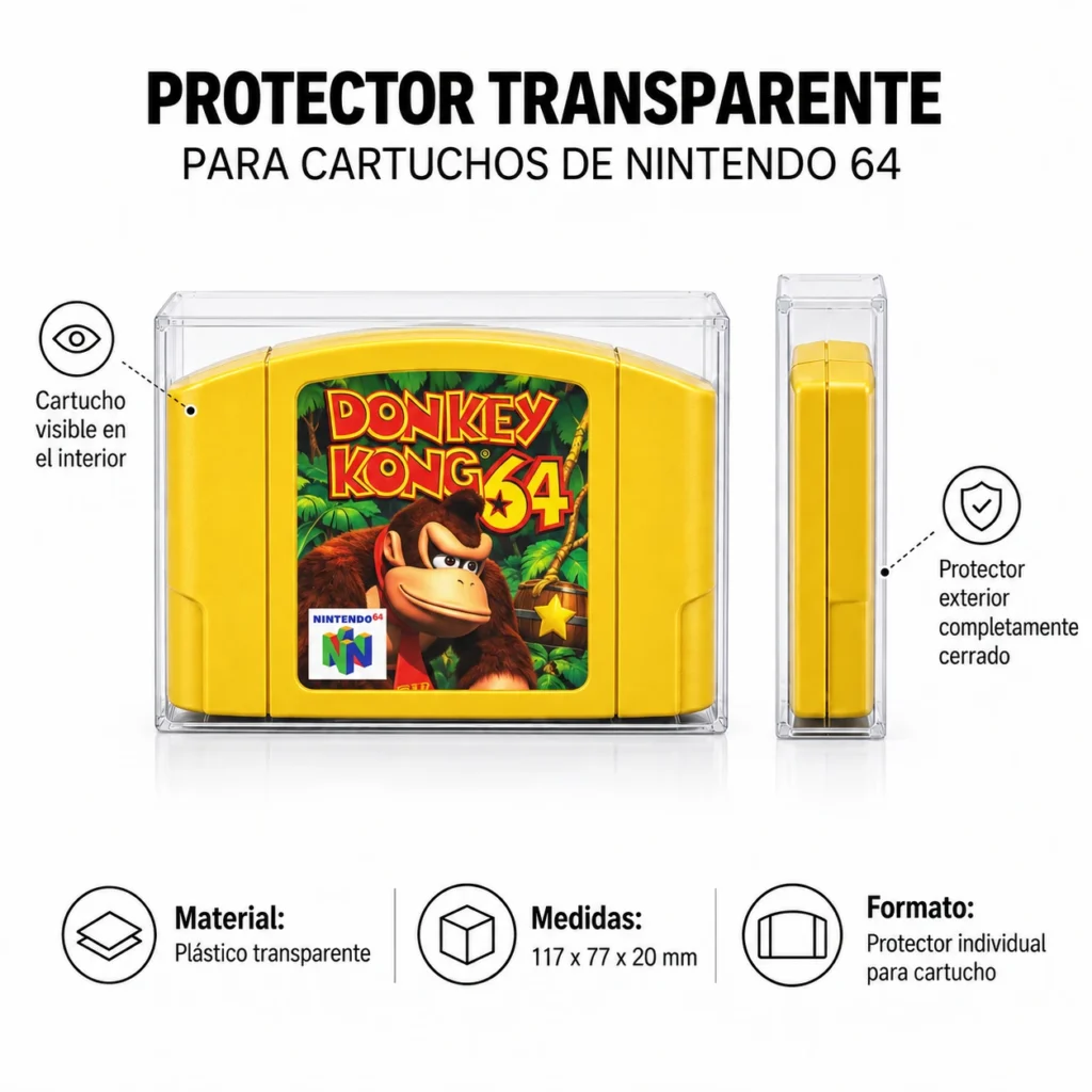 Protector transparente cartuchos N64