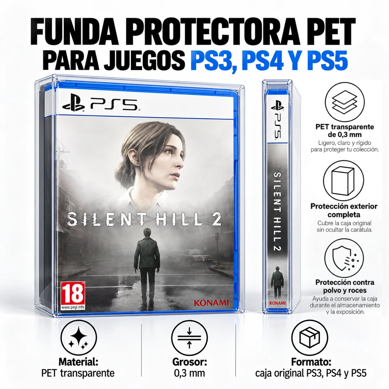 Funda Protectora Juegos Caja Estandar PS3 PS4 PS5