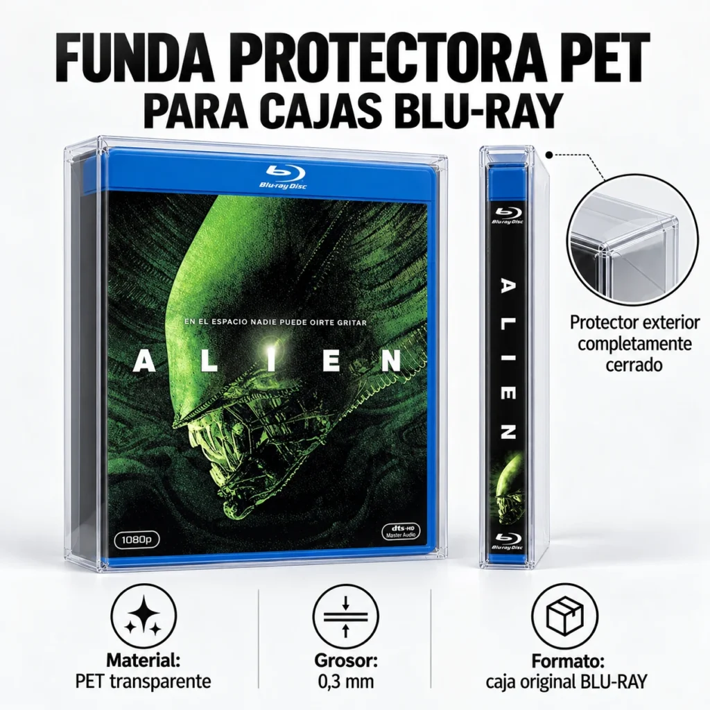 Funda protectora para cajas Blu-ray