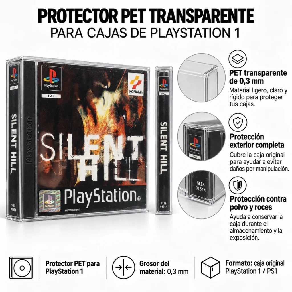 Protector PET transparente Play Station 1
