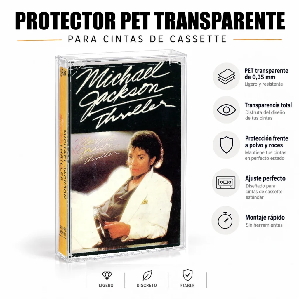Protector PET transparente para cassettes