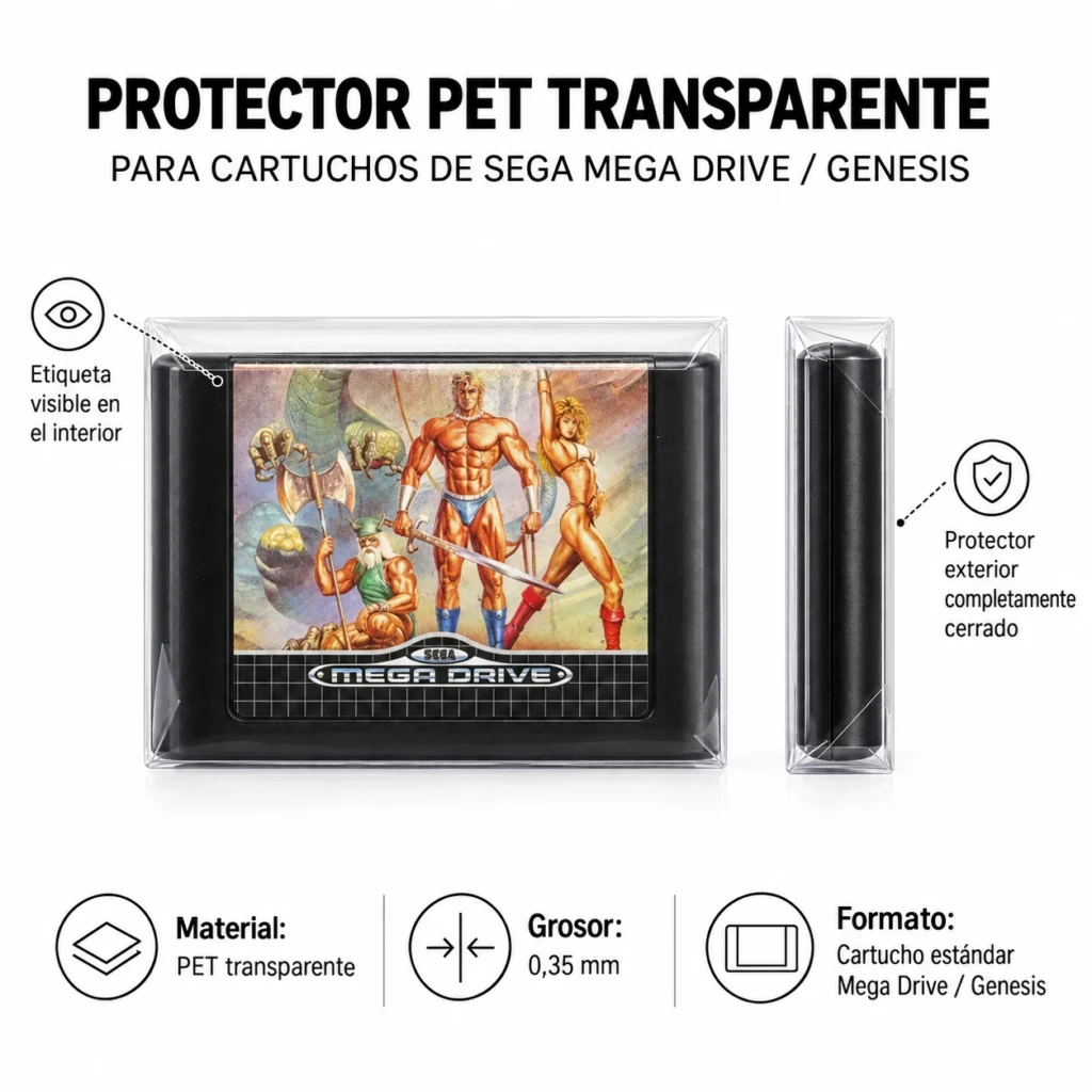 funda pet cartuchos sueltos sega mega drive