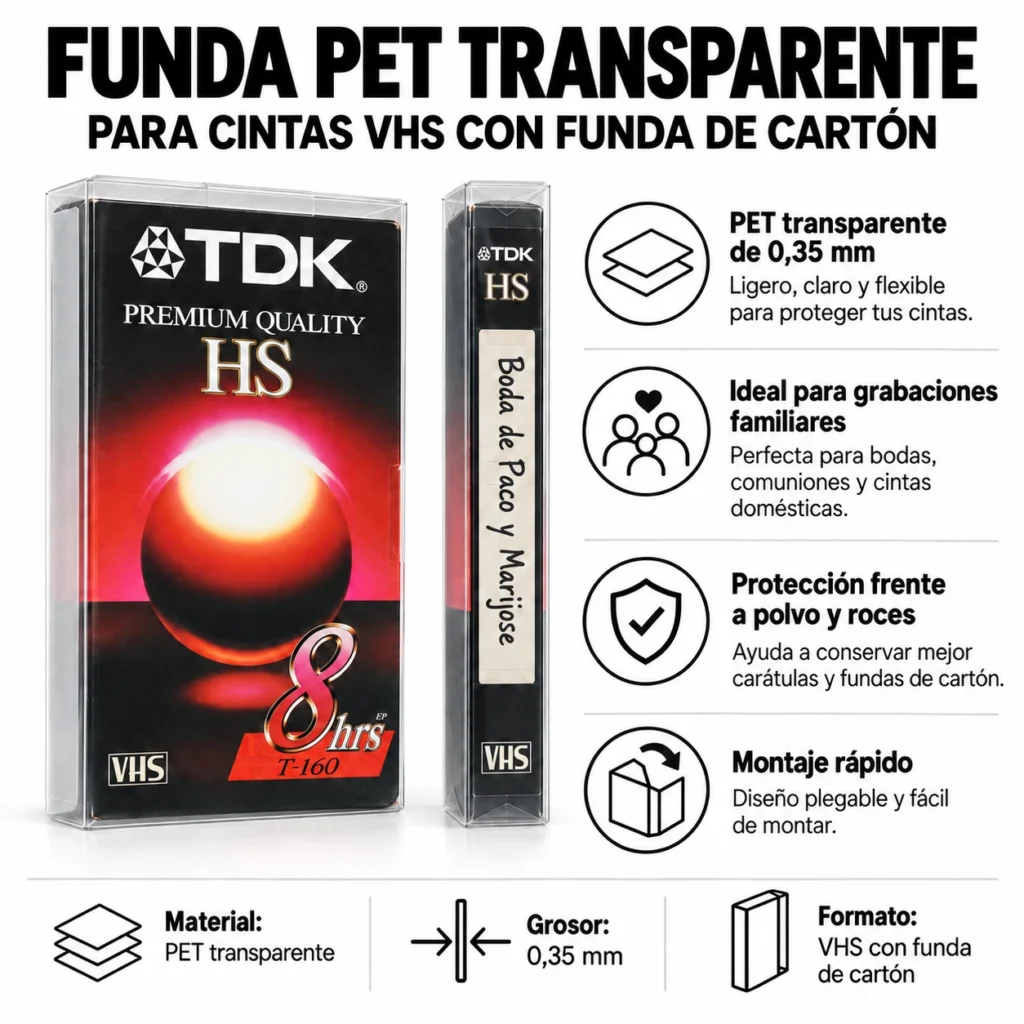 funda pet transparente vhs grabadas