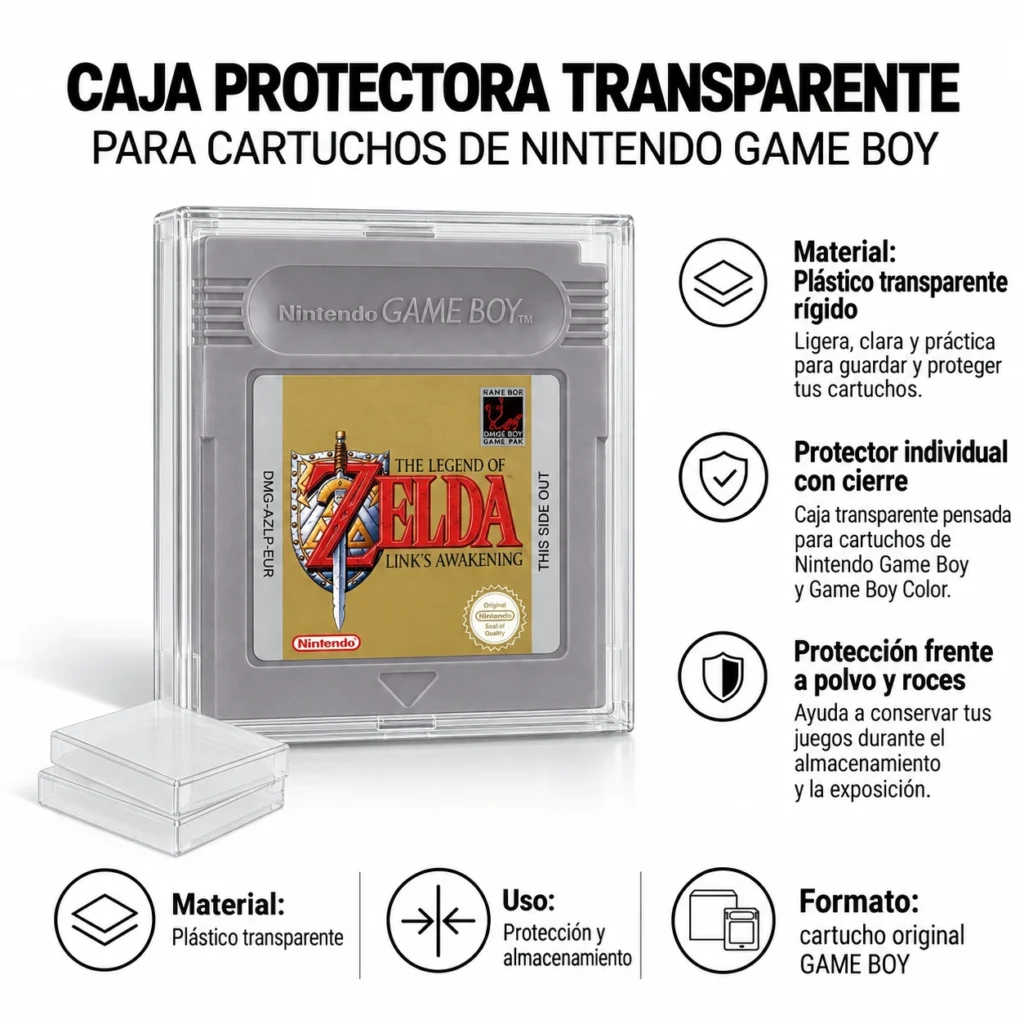 caja protectora transparente juegos game boy