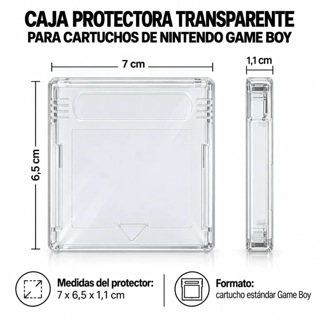 caja protectora transparente para game boy